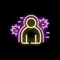 Neon sign of a person showing strong immune defense against viruses vector