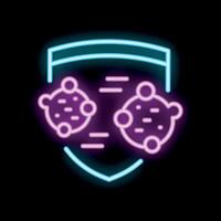 Neon shield protecting from virus cells spreading infection vector