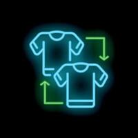 Neon icon of two t shirts showing clothes swapping concept vector