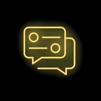 Neon speech bubbles showing ongoing conversation vector
