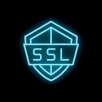 Neon ssl secure icon representing website security and encryption vector
