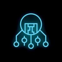Neon style icon representing decentralized finance concept vector