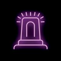Neon siren light flashing on a black background vector