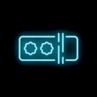 Neon blue password protected icon showing two factor authentication vector