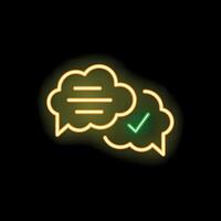 Neon speech bubbles showing approved communication vector