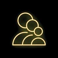 Neon icon of people sharing ideas symbolized by speech bubbles vector