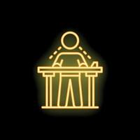 Neon sign of architect working on a new project vector