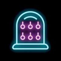 Neon icon of a ring toss game at a carnival or amusement park vector