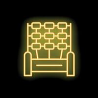 Neon icon of a comfortable waiting room sofa on black background vector