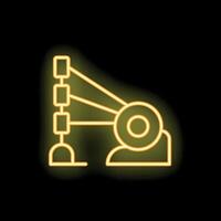 Neon cannon shooting with firepower on black background vector