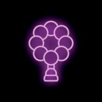 Stylized purple neon tree glowing on a dark background vector