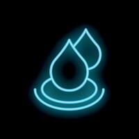 Neon icon of water droplets forming concentric ripples on water surface vector