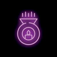 Neon purple aroma lamp diffusing essential oils vector