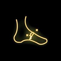 Neon style icon of foot with broken bones vector