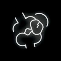 Neon computer mouse clicking with network connection icon vector