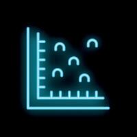 Neon blue scatter plot chart statistical data analysis icon vector