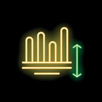 Neon style icon showing market volatility with up and down arrows vector