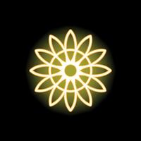Neon yellow mandala pattern glowing on dark background vector