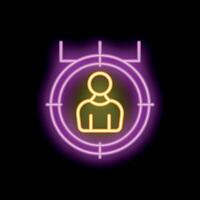 Neon sign representing targeting customers with digital marketing strategy vector