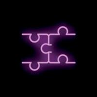 Neon puzzle pieces forming a larger image on black background vector
