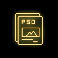 Neon icon of files showing image editing software vector