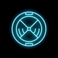 Neon icon of radioactive sign glowing on dark background vector