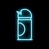 Neon sign of generic sport bottle with drinking spout lid glowing vector