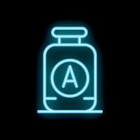Blue neon sign showing gas cylinder with propane on black background vector