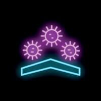 Neon style virus protection icon showing concept of immunity vector