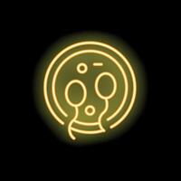 Neon style icon showing sperm fertilizing egg vector