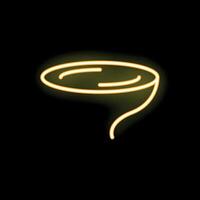 Neon style icon of tornado rotating with wind flowing vector