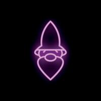Neon sign representing a dwarf wearing a pointed hat vector