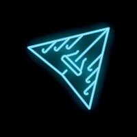 Neon cursor clicking on invisible button on black background vector