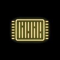 Neon yellow carpet icon glowing on black background vector