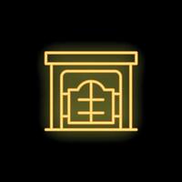 Neon sign representing a saloon on black background vector