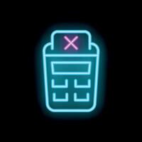 Neon voting machine casting a vote on black background vector