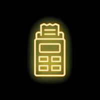 Neon sign of a credit card reader processing payment vector