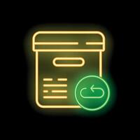 Neon icon of website undergoing refreshing process vector