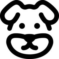 A black and white dog face with a nose vector