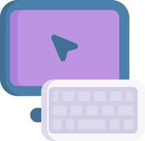 A computer with a keyboard and a play button vector