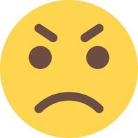 A yellow emoticion with an angry face vector