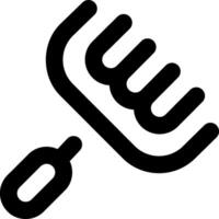 A black and white icon of a rake vector