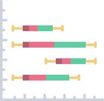 A bar graph with three different colored bars vector