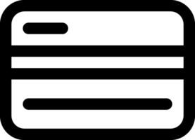 A black and white icon of a credit card vector