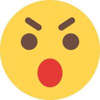 A yellow emoticion with a red nose and mouth vector