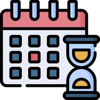 A calendar and a clock icon vector