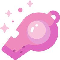 A pink whistle with a pink bubble around it vector