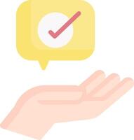 Hand with tick icon vector