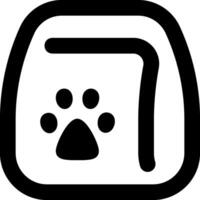 A black and white icon of a cat's paw vector