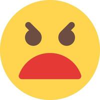 A yellow emoticion with an angry face vector